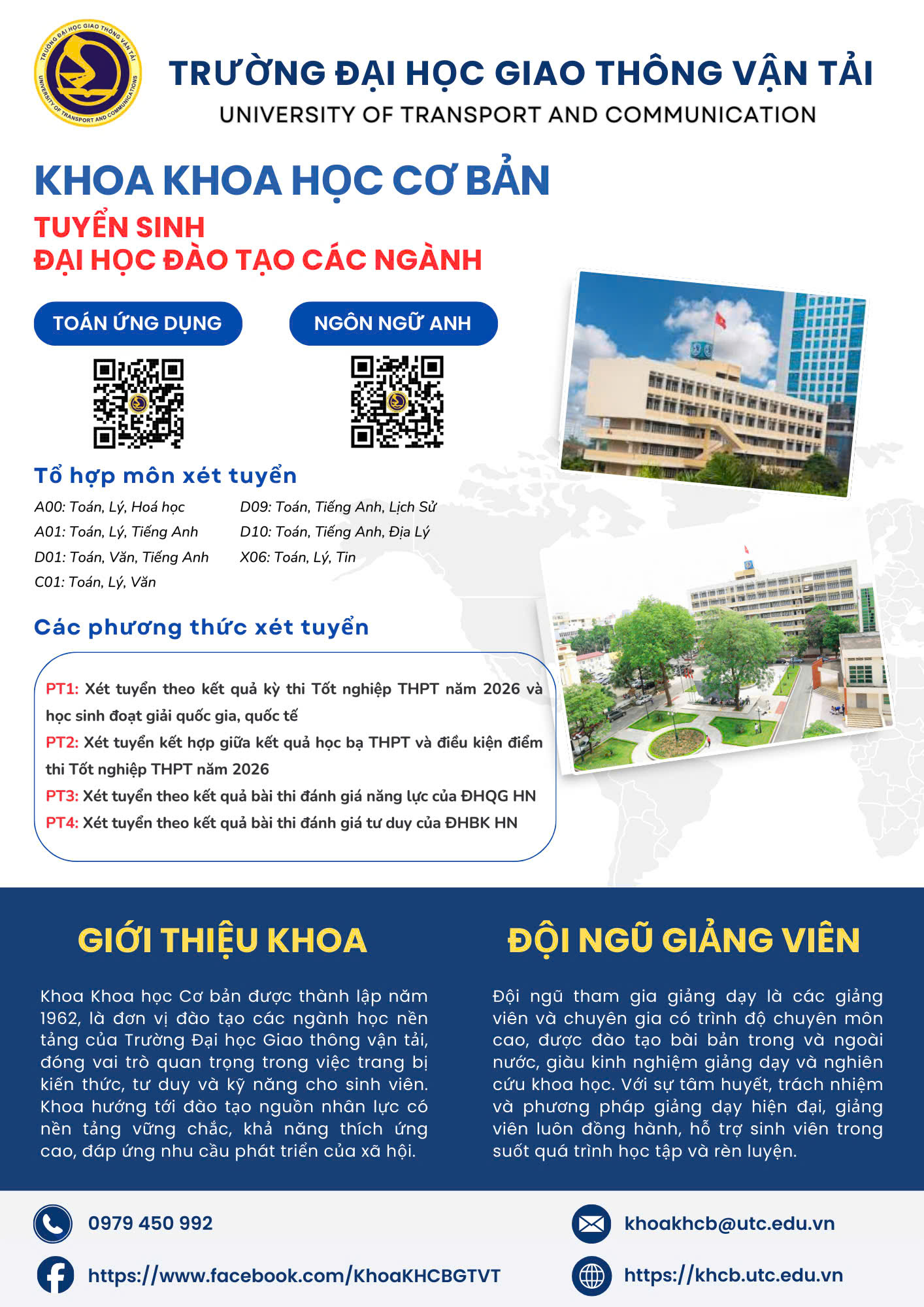 Thông báo tuyển sinh năm 2026: Khơi nguồn sáng tạo, chinh phục tương lai cùng Khoa Khoa học cơ bản(UTC)